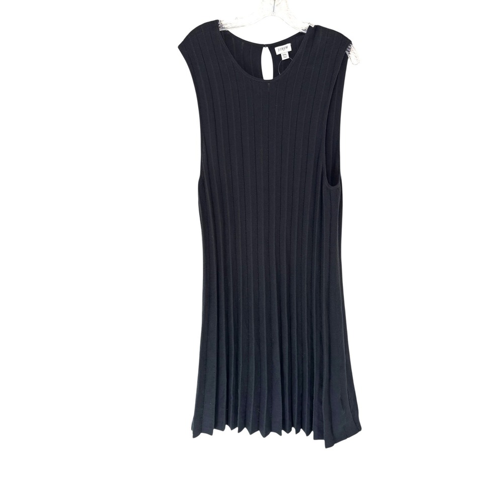 J.Crew Sleeveless Sweater Dress Black Plus Stretch Knit Pleated Classy Size‎ XXL